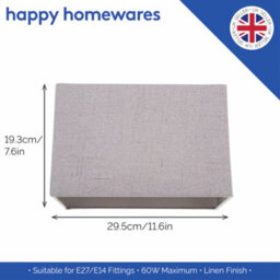 Happy Homewares Modern And Sleek Grey Stitch Linen Fabric Rectangular Lamp Shade With Lining - thumbnail 5