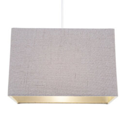 Happy Homewares Modern And Sleek Grey Stitch Linen Fabric Rectangular Lamp Shade With Lining - thumbnail 2