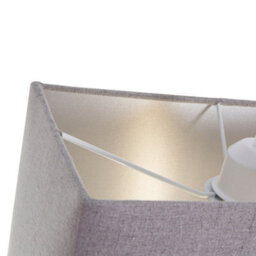 Happy Homewares Modern And Sleek Grey Stitch Linen Fabric Rectangular Lamp Shade With Lining - thumbnail 3
