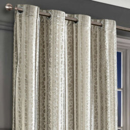 Intimates Verity Crushed Velvet Ready Made Eyelet Curtains - Natural