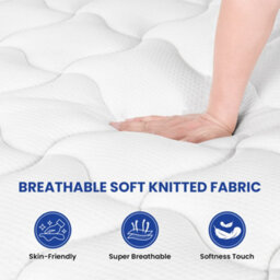 Alivio Double Size Mattress, Breathable Soft Knitted Microfiber With 7-Zone Strengthening Support (White & Black) - thumbnail 6