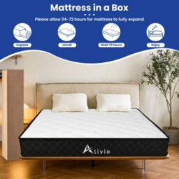 Alivio Double Size Mattress, Breathable Soft Knitted Microfiber With 7-Zone Strengthening Support (White & Black) - thumbnail 8