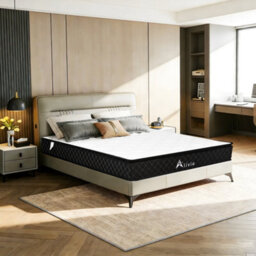 Alivio Double Size Mattress, Breathable Soft Knitted Microfiber With 7-Zone Strengthening Support (White & Black) - thumbnail 9