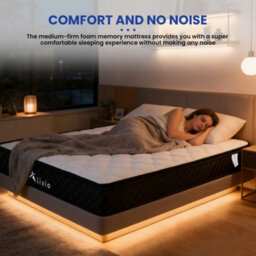 Alivio Double Size Mattress, Breathable Soft Knitted Microfiber With 7-Zone Strengthening Support (White & Black) - thumbnail 4
