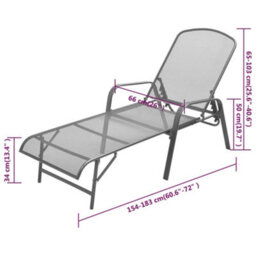 Berkfield Sun Lounger Steel Anthracite - thumbnail 8