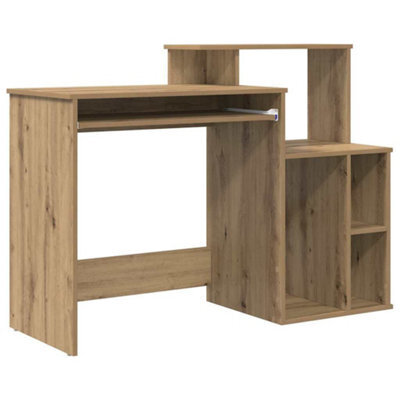 Berkfield Modern Desk With Storage Artisan Oak 120.5X44X88.5 Cm Engineered Wood