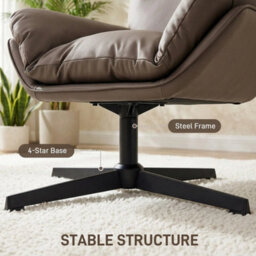 Accent Chair With 360 Swivel Dark Brown - thumbnail 6