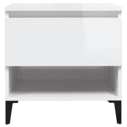Vidaxl Side Table High Gloss White 50X46X50 Cm Engineered Wood Side Tables - thumbnail 6