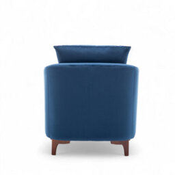 Velvet Blue Angela Accent Tub Chair With Ottoman - thumbnail 6