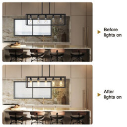 Vrygle Industrial Kitchen Island Chandelier 5 Light Linear Hanging Pendant Ceiling Lamp 80Cm - thumbnail 4
