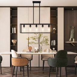 Vrygle Industrial Kitchen Island Chandelier 5 Light Linear Hanging Pendant Ceiling Lamp 80Cm - thumbnail 8