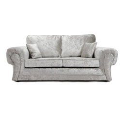 Furnishings For Less UK Chelsea Silver Crushed Velvet Large 3 + 2 Seater Sofa Set Rolled Arms - thumbnail 3