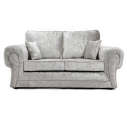 Furnishings For Less UK Chelsea Silver Crushed Velvet Large 3 + 2 Seater Sofa Set Rolled Arms - thumbnail 2