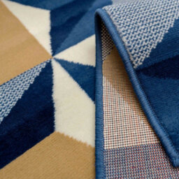 Loomed Navy Blue Diamond Geometric Living Room Rug 80X150Cm - thumbnail 3