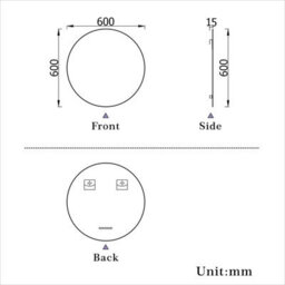 SLINE Bathroom 600mm Wall-Mounted Round Mirror Tempered Glass Hd Mirror - thumbnail 3