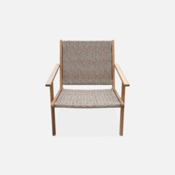 Sweeek - Pair Of Chairs In Acacia Wood And Resin Belize X2 Natural 62X78X67 Cm - thumbnail 2