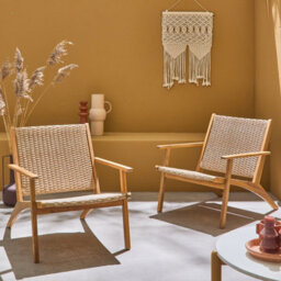 Sweeek - Pair Of Chairs In Acacia Wood And Resin Belize X2 Natural 62X78X67 Cm - thumbnail 5