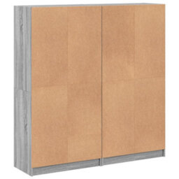 Berkfield Bookcase With Doors Grey Sonoma 136X37X142 Cm Engineered Wood - thumbnail 9