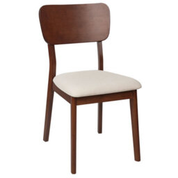 Beliani Set Of 2 Dining Chairs Minier Wood Dark Brown/ Beige - thumbnail 6