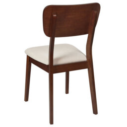 Beliani Set Of 2 Dining Chairs Minier Wood Dark Brown/ Beige - thumbnail 5