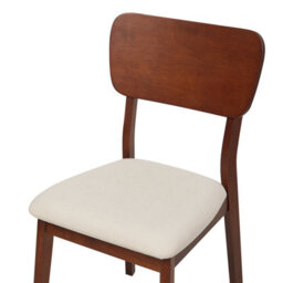 Beliani Set Of 2 Dining Chairs Minier Wood Dark Brown/ Beige - thumbnail 7