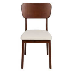 Beliani Set Of 2 Dining Chairs Minier Wood Dark Brown/ Beige - thumbnail 4