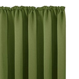 Deconovo Solid Thermal Insulated Curtains Blackout Curtains Pencil Pleat Curtains For Bedroom W55 X L96 Inch Green 1 Pair - thumbnail 8