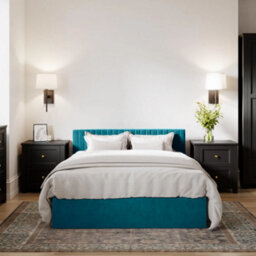 LPD Berlin Teal Ottoman Kingsize Bed - Luxe Velvet With Smart Storage - thumbnail 6