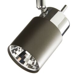 GoodHome Hades Plate Square Gloss Graphite Chrome Effect 4 Light Spotlight - thumbnail 3
