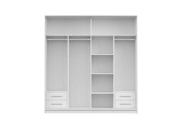 Fhif Dubai Tokyo 203Cm Grey Sliding Door Wardrobe Modern Bedroom Storage With Full Length Mirror Shelves And Hanging Rails - thumbnail 3
