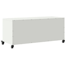 Berkfield Durable Tv Cabinet White 100.5X39X43.5 Cm Steel - thumbnail 8