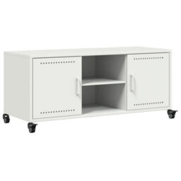 Berkfield Durable Tv Cabinet White 100.5X39X43.5 Cm Steel