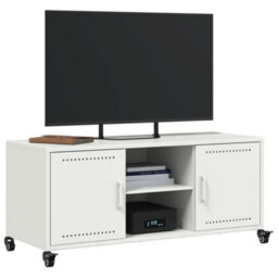 Berkfield Durable Tv Cabinet White 100.5X39X43.5 Cm Steel - thumbnail 4