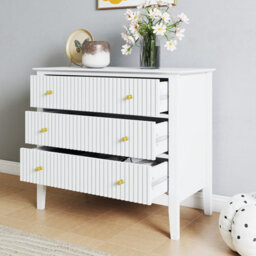 Melody Maison 3 Drawer Chest Of Drawers - Hales White Range - thumbnail 6