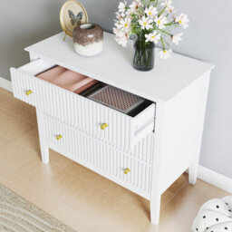 Melody Maison 3 Drawer Chest Of Drawers - Hales White Range - thumbnail 5