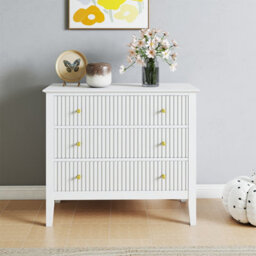Melody Maison 3 Drawer Chest Of Drawers - Hales White Range - thumbnail 7