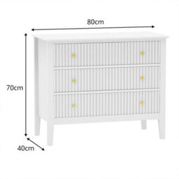 Melody Maison 3 Drawer Chest Of Drawers - Hales White Range - thumbnail 9