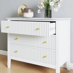 Melody Maison 3 Drawer Chest Of Drawers - Hales White Range - thumbnail 4