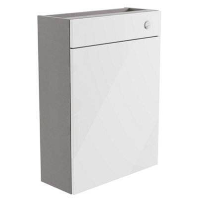 Westport Slim Gloss White Contemporary Freestanding Slimline Toilet Cabinet (H)820mm X (W)595mm - image 1