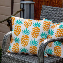 Gardenwize Pair Of Outdoor Garden Sofa Chair Furniture Scatter Cushions- Pineapple - thumbnail 4