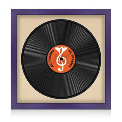 "16X16"" Purple Modern Vinyl Record Frame With Ivory Mount For 12 Inch Lp Disc - Ak Frames" - image 1