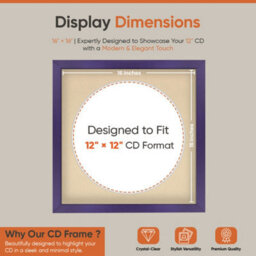 "16X16"" Purple Modern Vinyl Record Frame With Ivory Mount For 12 Inch Lp Disc - Ak Frames" - thumbnail 2