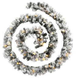 Berkfield Christmas Garland With Led Lights Green 5 M Pvc - thumbnail 3