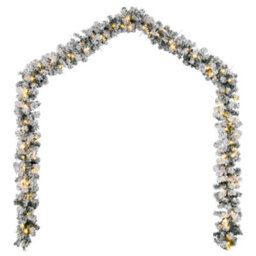 Berkfield Christmas Garland With Led Lights Green 5 M Pvc - thumbnail 4
