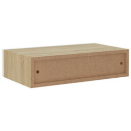 Berkfield Wall-Mounted Drawer Shelf Oak And White 40X23.5X10Cm Mdf - thumbnail 7