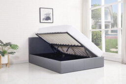 Kosy Koala Ottoman Bed Gas Lift Storage Leather Grey 3Ft Single With 1 Mattress Pine Wood Bedroom - thumbnail 3
