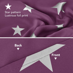 Deconovo Super Soft Star Foil Printed Thermal Insulated Eyelet Blackout Curtains For Livingroom 46 X 72 Inch Purple 2 Panels - thumbnail 4
