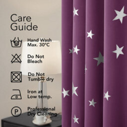 Deconovo Super Soft Star Foil Printed Thermal Insulated Eyelet Blackout Curtains For Livingroom 46 X 72 Inch Purple 2 Panels - thumbnail 3