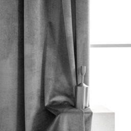 Moonlight Bedding Velvet Ring Top Curtains- Fully Lined Dim Out Blackout Pair, Ultra Soft Thermal Curtains (Grey, 66 X 72 Inch) - thumbnail 6