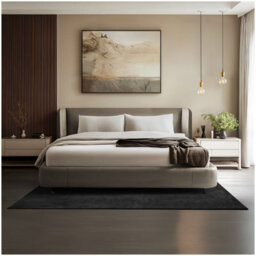 Tectake Rug Zonelle Short Pile And Ultra-Soft Carpet In Rectangular Or Round Design 140 X 200 Cm - Black - thumbnail 1